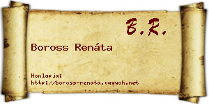 Boross Renáta névjegykártya